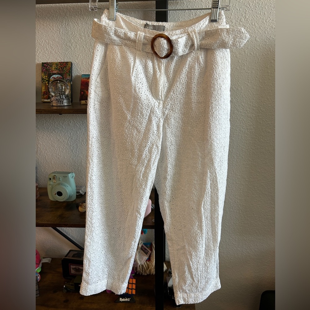 ASOS Capri white pants with belt